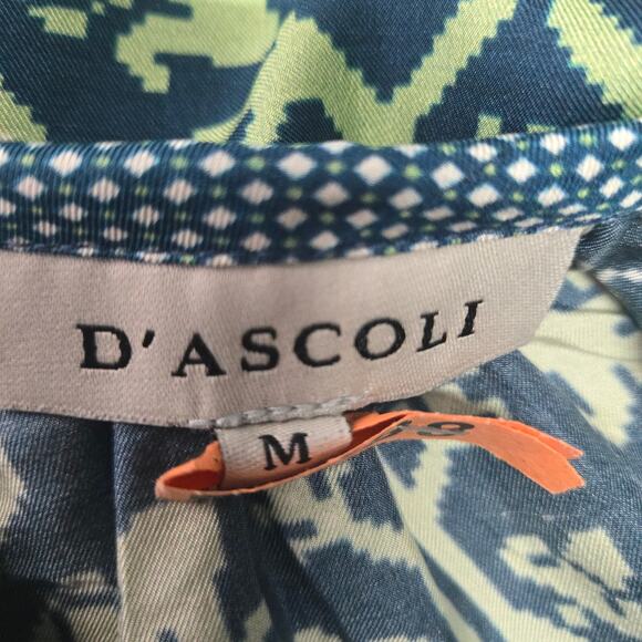 D'Ascoli Toscana Silk Top Mint/Navy Size Medium - Picture 7 of 10